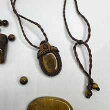 Load image into Gallery viewer, Golden Tiger&#39;s Eye Macramé Necklace
