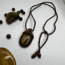 Load image into Gallery viewer, Golden Tiger&#39;s Eye Macramé Necklace
