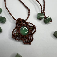 Load image into Gallery viewer, Green Chalcedony Macramé Necklace
