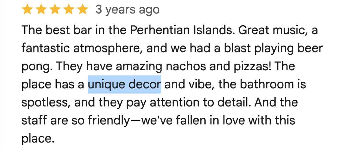 Customer review screenshot