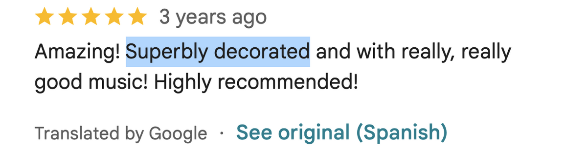 Customer review screenshot